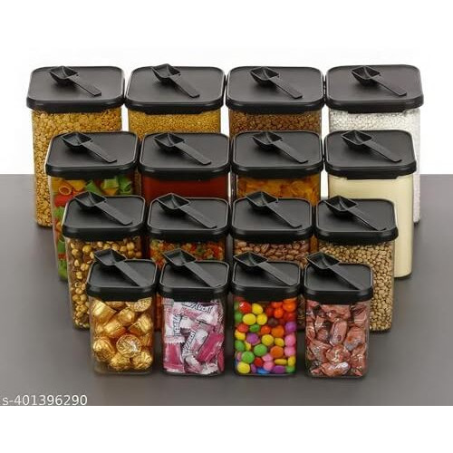 Matic Houseware Containers For Kitchen Storage Set, Bpa Container For Kitchen Storage Set, Kitchen Organizer And Kitchen Accessories Items & Storage (350Ml+650Ml+950Ml+1400Ml)(Set Of 16) (Plastic)