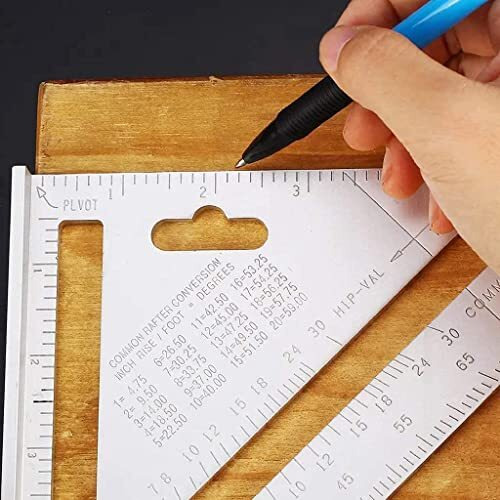 Marita Premium Aluminum Alloy Double Side 90 Degree Right Angle Triangle Scale Ruler With Metric Inch Measurement (Pack Of 1)
