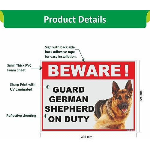 Clickforsign Bod-Ref-Big-Sb-5 Beware Of Guard Dog German Shepard On Duty Sign
