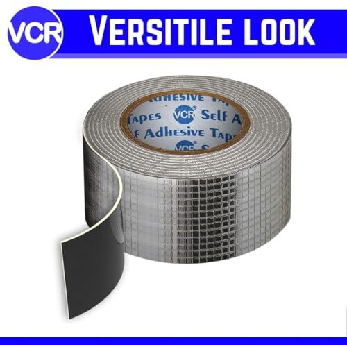 Vcr Butyl Tape - 5 Meters In Length 240Mm / 10" Width - 1 Roll Per Pack - Butyl Tape For Pipe And Water Leakage, Aluminium Rubberised Tape, Waterproof And Weatherproof Tape