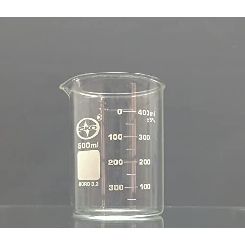 Isko Borosilicate Glass Beaker 500 Ml (Set Of 2)