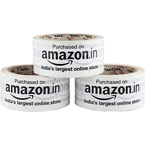 Securement Amazon Branded Packaging Tape (2" X 65 Mtr) (Pack Of 6) - Milky White