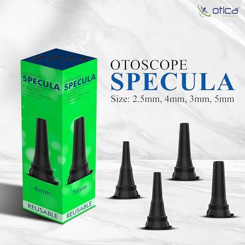 Reusable Diagnostic Otoscope Specula 2.5Mm, 3Mm, 4Mm, 5Mm Compatible With Wellch Allen Otoscopes Ear Specula Total 4 Units
