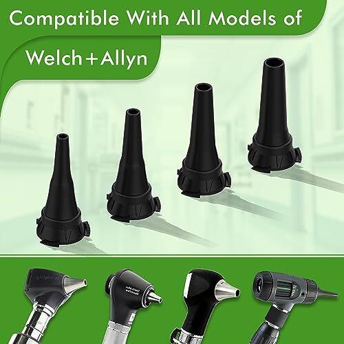 Reusable Diagnostic Otoscope Specula 2.5Mm, 3Mm, 4Mm, 5Mm Compatible With Wellch Allen Otoscopes Ear Specula Total 4 Units