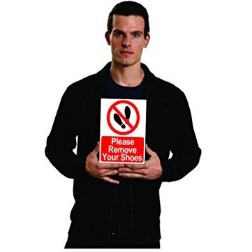 Clickforsign Sign35-M-1-2X Please Remove Your Shoes Sign Board