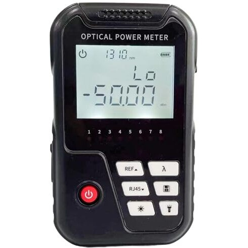 Techtest 4 In 1 Optical Power Meter With Laser Light Optical Fiber Power Meter Visual Fault Locater 2Mw Vfl Light Source Fc/Sc Universal Interface Scope -50~+26Dbm Lan Tester Rj45 Network Cable Tester