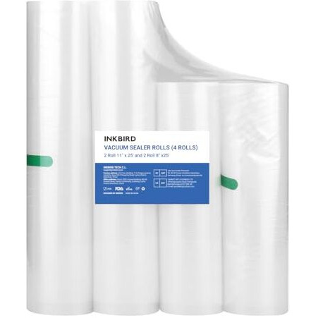 Inkbird Vacuum Sealer Rolls(Total 100 Feet), 4Mil Commercial Grade Food Saver Bags, Bpa Free, Microwave & Freezer Safe, Work With All Vacuum Sealers And Sous Vide Cookers