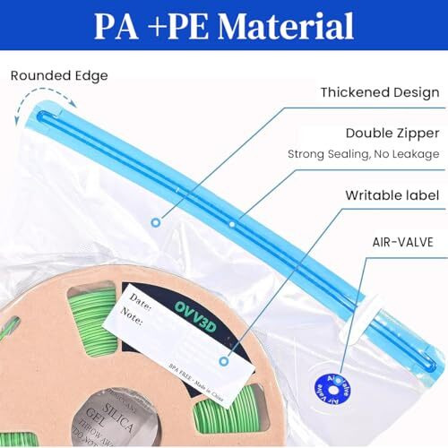 Serplex 10Pcs For 3D Printer Filament Storage Bags With Manual Air Pump & 4 Sealing Clips 30X34Cm Reusable Vacuum Storage Bag For Pla Abs Petg Filaments Anti-Moisture Vacuum Filament Storage Bag