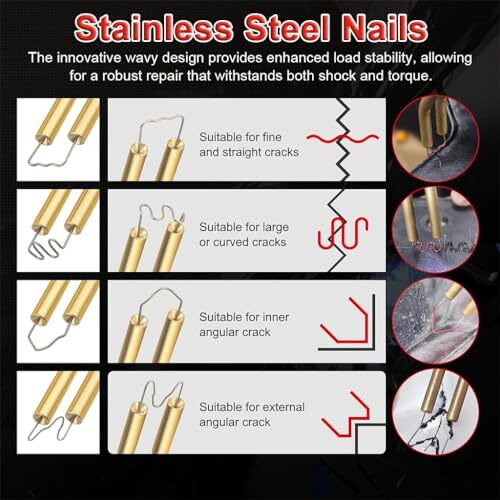 Serplex 50W Plastic Welding Kit With 200Pcs Staples, Plastic Welder Plastic Welding Machine Plastic Welding Gun Plastic Car Bumper Repair Kit Plastic Repair Kit For Car Bumper/Kayak/Plastic Product