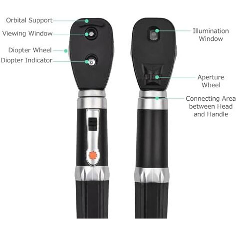 Mcp Ophthalmoscope Op-10 For Eye, Portable Handheld Direct Ophthalmoscope 5 Different Apertures With Storage Box