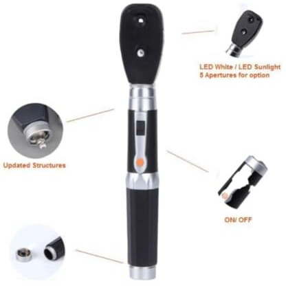 Mcp Ophthalmoscope Op-10 For Eye, Portable Handheld Direct Ophthalmoscope 5 Different Apertures With Storage Box