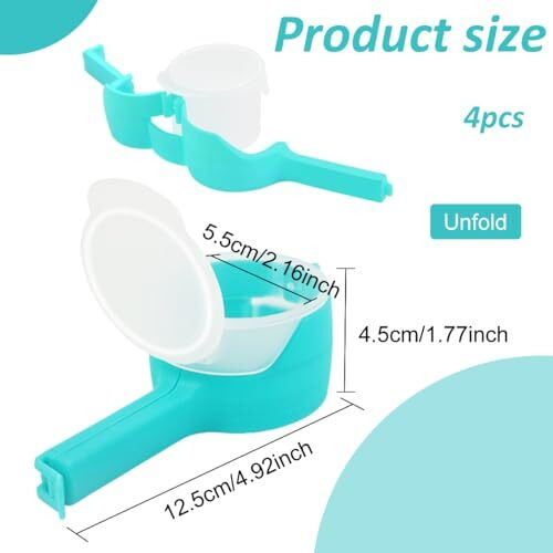 Hasthip 4Pcs Bag Clips For Food, Food Snack Bag Pouch Clip Sealer With Sealing Lid, 2 In 1Snack Seal Sealing Bag Clips Vacuum Sealer, Great For Organizing And Storing Food In The Kitchen