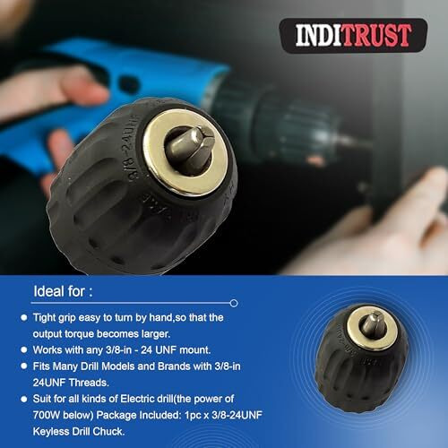Inditrust Heavy Duty 10Mm 1Pc Keyless Drill Chuck Rotary Tool (10 Mm)