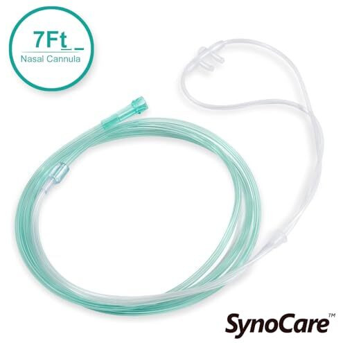 Synocare Nasal Cannula For Oxygen With Soft Touch, Universal Connector For Adults (Pack Of 2, 7 Feet)