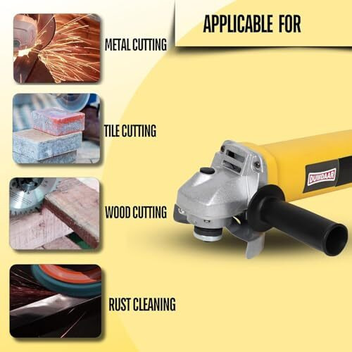 Inditrust Dumdaar Angle Grinder Machine 950W 100% Copper Winding 801 Model Machine (Yellow)