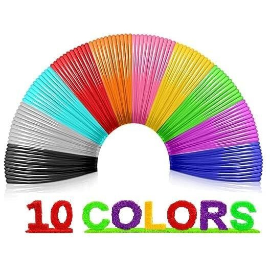 Crafty Cuddle Pla Filament 5M Each Set Of 10 | 3D Pen Pla | 3D Pen Filaments| 3D Pla Filaments | 3D Pen Wires 5M Each