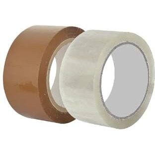 Heavix Bopp Packaging Tape | Clear + Brown | 48Mm X 50 Meter | Combo For Packaging, Decorating And Diy