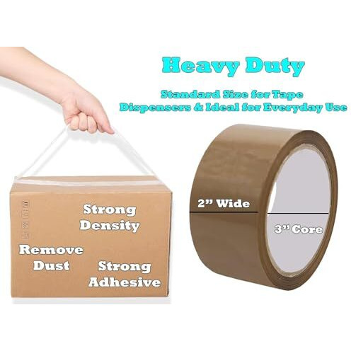 Heavix Bopp Packaging Tape | Clear + Brown | 48Mm X 50 Meter | Combo For Packaging, Decorating And Diy
