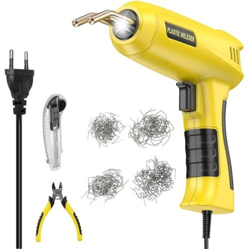 Serplex 200W Plastic Welder Welding Machine Hot Stapler Kit, Plastic Welder Gun With Light, Car Bumper Repair Kit With 200Pcs Stapler Staplers Plastic Welder & Soldering Iron Gun Plastic Repair Kit