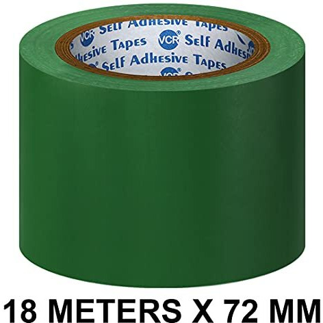 Vcr Green Floor Marking Tape - 18 Meters In Length 72Mm / 03" Width - 1 Roll Per Pack - Waterproof Social Distancing Lane Marking Tape For Safety, Hazard And Caution Warnings