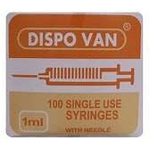 Dispovan Disposable 1Ml 26X0.5 Syringe With Medical Needle (Pack Of 100)