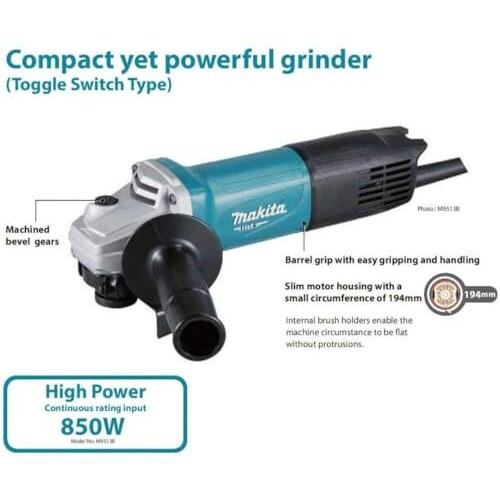 Makita M9513B 850W Angle Grinder, 100Mm
