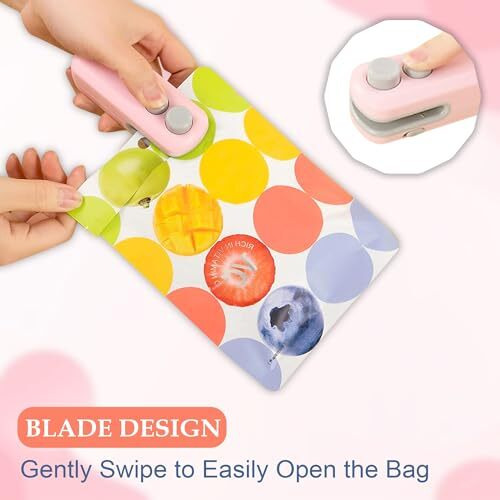 Glun Portable Mini Sealing Machine, Handheld Packet Sealer For Food, Snacks, Chips, Fresh Storage, Plastic Bags Sealing Machine, Type C Charging Vaccum Sealers