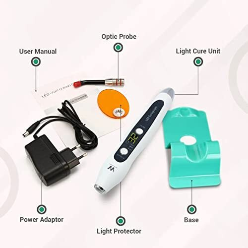 Waldent Ecoplus Curing Unit, Black | High-Performance Led Dental Curing Light For Resin & Composite Bonding | Compact, Durable Design | Ideal For Dental Clinics | Pack Of 1