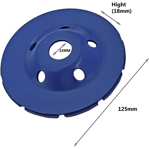 Inditrust 5 Inch 125Mm Double Row Segmented Rim Diamond Cup Angle Grinder Wheel For Removal Of Concrete And Paint Epoxy Etc From Marble Granite Stone By Grinding Disc