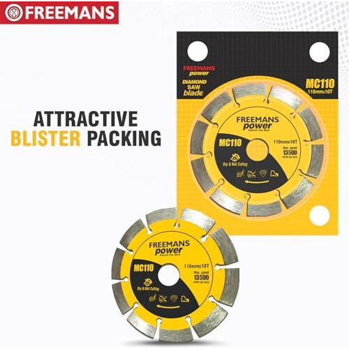 Freemans Mc110 Power Diamond Cutting Blade - 4 Inch/110Mm X 10T For Marble, Stone, Concrete Cutting (Pack Of 1) Cutting Wheel