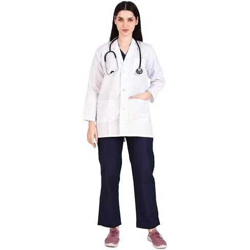 Medimarche Women's Lab Coat For Doctors And Medical Students| Cotton Long Sleeves Medical Apron | 3 Pockets | Uniform For Doctors