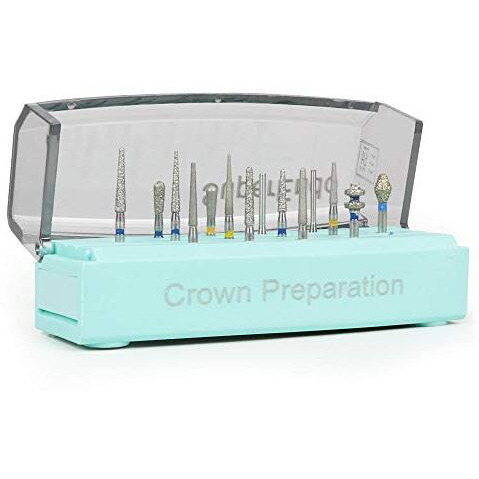 Superendo Crown Preparation Bur Kit | Diamond Burs With Silicon Inside (14 Burs)