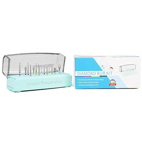 Superendo Crown Preparation Bur Kit | Diamond Burs With Silicon Inside (14 Burs)