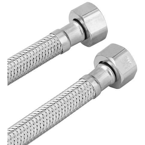 Orvos Connection Pipe 36 Inches Premium 304 Stainless Steel For Hot & Cold Supply To Geysers, Sinks, Basins And Flush Tanks, Set Of 2