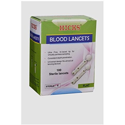 Hicks Flat Lancet For Accuchek (Pack Of 100, Multicolor)