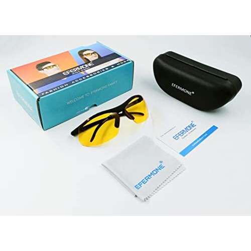 Efermone Night Driving Hd Vision Goggles With Anti-Glare And Dust Protection For Bike Driving Car Driving Glasses (Black)