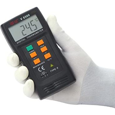 Var Tech Digital Thermometer V 6500 K Type Thermocouple -150 C To 1300 C Industrial Use With Rod Type And Bead Type Probe Data Hold Min/Max/Avg Auto Power Off, Accurate Temperature Measurment