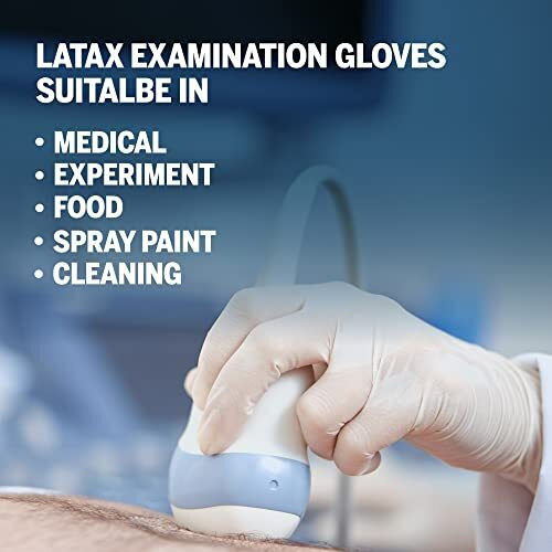 Otica Latex Hand Gloves|100 Pcs|Medical Grade 4Gm|White|Food Grade|Ce Approved|Non Sterile|Medical Examination|All-Purpose|Powdered|Cleaning|Examination Gloves Pack Of 100 (Medium)