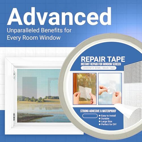 Hoopoes Mosquito Net Repair Tape | Strong Adhesive & Waterproof Window Mosquito Net Covering Mesh Tape For Door Tears Holes Screen Patch Repair (200Cm X 5Cm) (Pack Of 1)