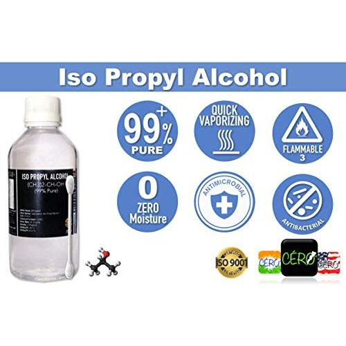 Cero  Ipa Isopropyl Alcohol For Cleaning, All Electronics, Clean Your Makeup Tools, Clean Cpu, Gpu And Screen, Repair Cosmetics 99.9% Pure [(Ch3)2-Ch-Oh] Cas 67-63-0 (250Ml)