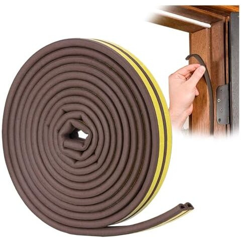 Alwafli Self-Adhesive Door And Window Seal Strip || Soundproof Door Bottom Sealing Strip For Noise Gap Blocker || Waterproof, Dustproof, Noiseproof, Bug, Draft Protector Rubber Strip (Dark Br)
