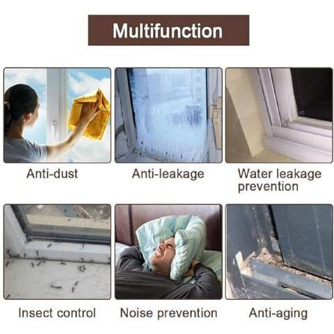 Alwafli Self-Adhesive Door And Window Seal Strip || Soundproof Door Bottom Sealing Strip For Noise Gap Blocker || Waterproof, Dustproof, Noiseproof, Bug, Draft Protector Rubber Strip (Dark Br)