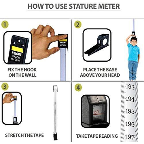 Mcp 2M/200Cm Roll Ruler Wall Mounted Growth Stature Meter Height Tall Measure Measuring Tape (Not Feet/Inches)