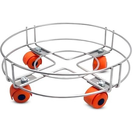 Panca Heavy & Strong Stainless Steel Cylinder Trolley With Wheels| Gas Trolly/Lpg Gas Cylinder Stand (Pack Off 1)
