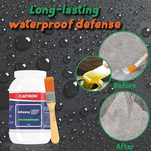 Catron Waterproof 3 Crack Seal Agent Roof Water Leakage Solution 900G,Transparent Waterproof Glue With Brush