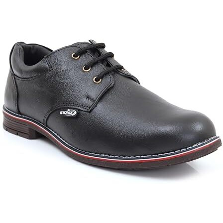 Stonix Formal Premium Safety Shoes For Men's | Steel Toe Cap | Slip And Water Resistant | Leather Material & Tpr Sole | Comfortable For Construction Work's,(Size-09, Black)