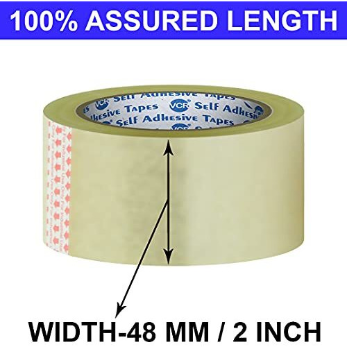 Vcr Self Adhesive Transparent Cello Tape - 65 Meters In Length - 48Mm / 2" Width - 6 Rolls Per Pack - Bopp Industrial Packaging Tape For E-Commerce Box Packing, Office And Home Use