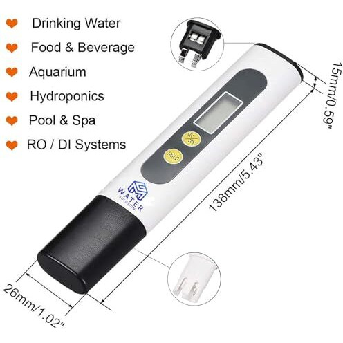 Mg Water Solution Tds Meter | Total Dissolved Solids Meter | Water Quality Tester |Water Testing | Digital Drinking Water Aquarium & Hydroponics | High-Accuracy Water Purity Tester