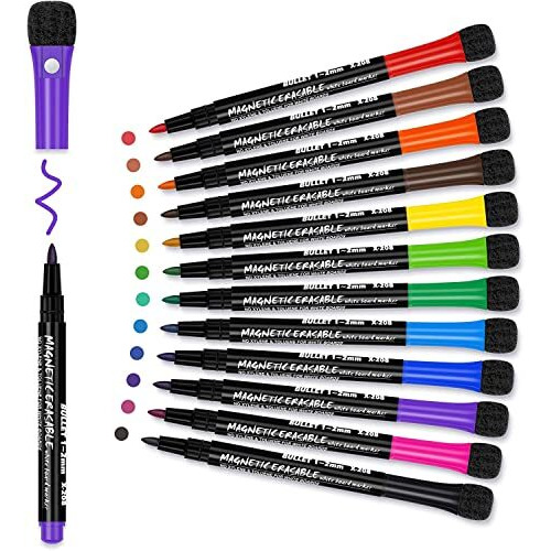 Merayo White Board Marker, Markers For White Board Magnetic Dry Erase Markers Fine Tip Low-Odor Whiteboard Markers For Kids, Teacher Supplies For Classroom, Office And School Supplies (12 Colors)