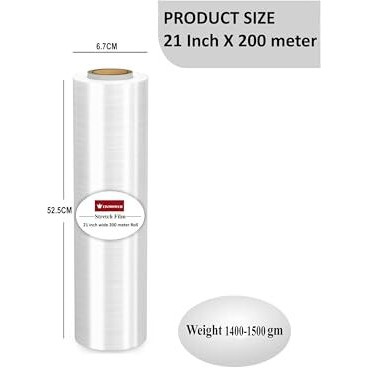 Cintrotech Packing Material, 21 Inch (525 Mm), 200 Meters Length Large Roll For Packing And Multipurpose Use, 1.5 Kg In Weight Per Unit, (Pack Of 1)